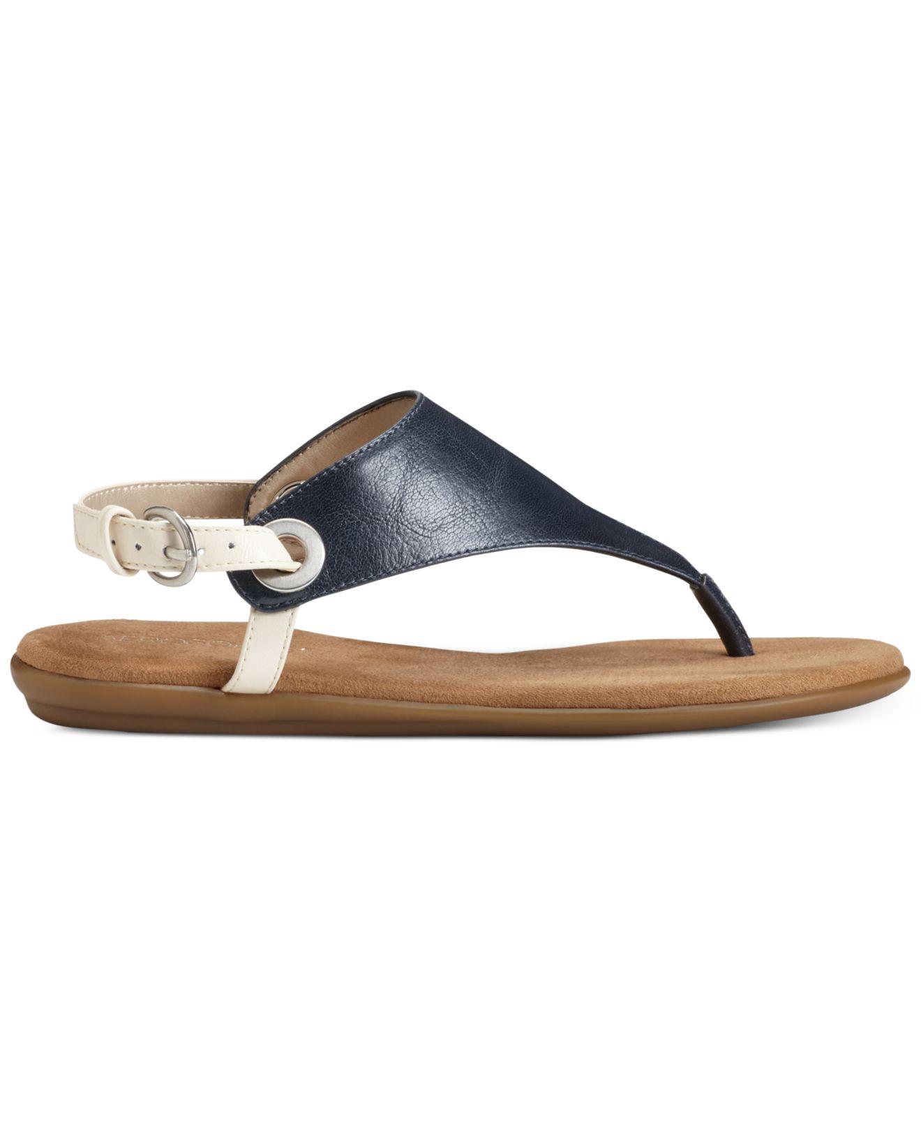 Aerosoles Conchlusion T-strap Slingback Thong Sandals in Dark Blue Combo (White) - Lyst